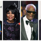 Smokey Robinson, left; Cicely Tyson;Ray Charles; Berry Gordy.